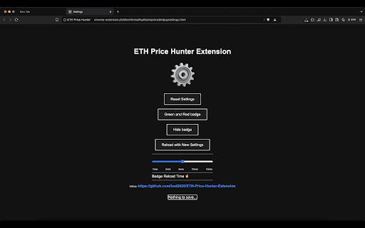 ETH Price Hunter from Chrome web store to be run with OffiDocs Chromium online ETH Price Hunter from Chrome web store to be run with OffiDocs Chromium online