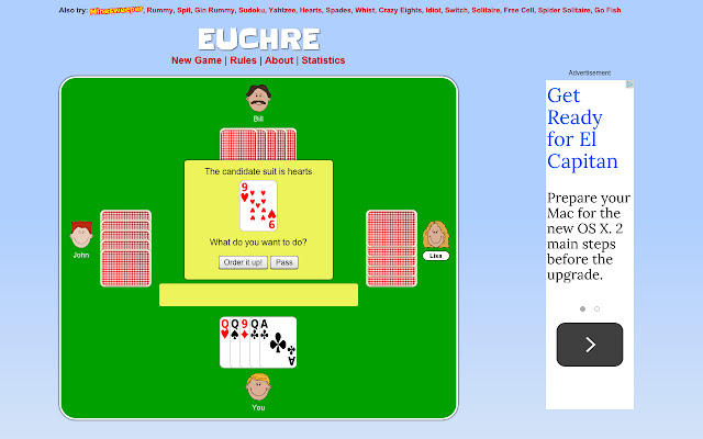 Euchre Card Game from Chrome web store to be run with OffiDocs Chromium online Euchre Card Game from Chrome web store to be run with OffiDocs Chromium online