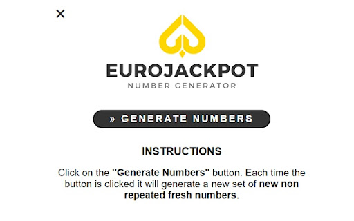 Eurojackpot Number Generator from Chrome web store to be run with OffiDocs Chromium online Eurojackpot Number Generator from Chrome web store to be run with OffiDocs Chromium online
