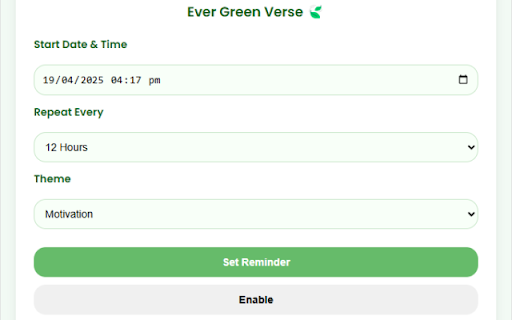 Ever Green Verse from Chrome web store to be run with OffiDocs Chromium online Ever Green Verse from Chrome web store to be run with OffiDocs Chromium online