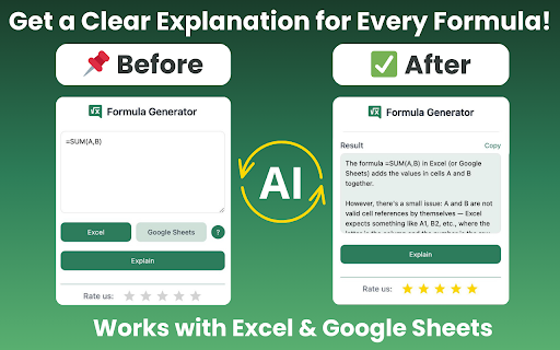 Excel Formula Generator from Chrome web store to be run with OffiDocs Chromium online Excel Formula Generator from Chrome web store to be run with OffiDocs Chromium online