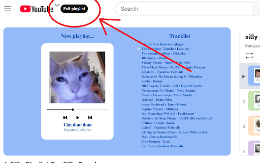 Exit Youtube Playlist from Chrome web store to be run with OffiDocs Chromium online Exit Youtube Playlist from Chrome web store to be run with OffiDocs Chromium online