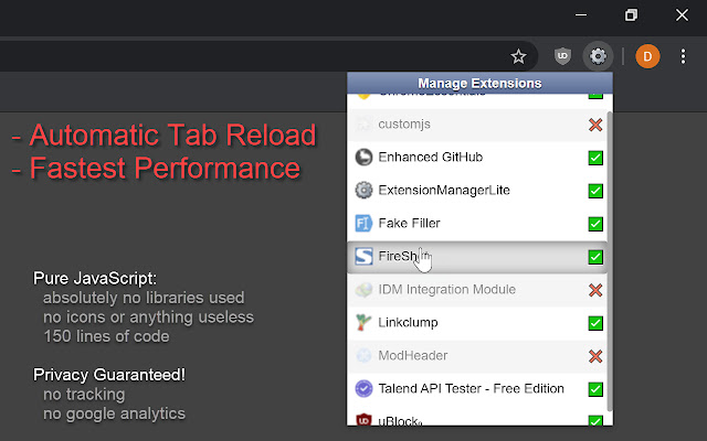 ExtensionManagerLite from Chrome web store to be run with OffiDocs Chromium online ExtensionManagerLite from Chrome web store to be run with OffiDocs Chromium online