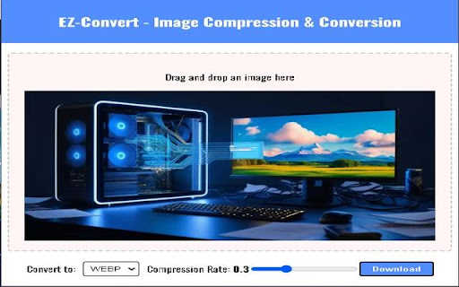 EZ Image Compressor and Converter from Chrome web store to be run with OffiDocs Chromium online EZ Image Compressor and Converter from Chrome web store to be run with OffiDocs Chromium online