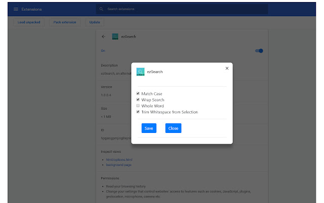 ezSearch from Chrome web store to be run with OffiDocs Chromium online ezSearch from Chrome web store to be run with OffiDocs Chromium online