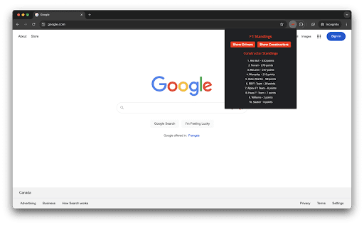 F1 Standings from Chrome web store to be run with OffiDocs Chromium online F1 Standings from Chrome web store to be run with OffiDocs Chromium online