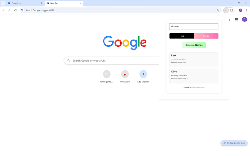 Fantasy Name Generator from Chrome web store to be run with OffiDocs Chromium online Fantasy Name Generator from Chrome web store to be run with OffiDocs Chromium online