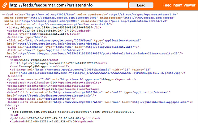 Feed Intent Viewer from Chrome web store to be run with OffiDocs Chromium online Feed Intent Viewer from Chrome web store to be run with OffiDocs Chromium online