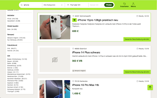 Feinanzeigen from Chrome web store to be run with OffiDocs Chromium online Feinanzeigen from Chrome web store to be run with OffiDocs Chromium online