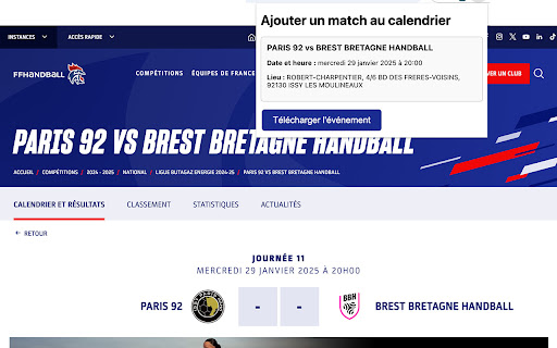FFHB Calendar Add from Chrome web store to be run with OffiDocs Chromium online FFHB Calendar Add from Chrome web store to be run with OffiDocs Chromium online