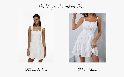 Find on Shein Affordable Fashion Finder Price Comparison Tool from Chrome web store to be run with OffiDocs Chromium online Find on Shein Affordable Fashion Finder Price Comparison Tool from Chrome web store to be run with OffiDocs Chromium online