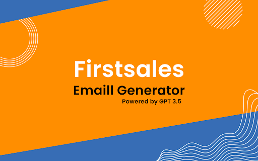Firstsales.io Email Generator from Chrome web store to be run with OffiDocs Chromium online Firstsales.io Email Generator from Chrome web store to be run with OffiDocs Chromium online