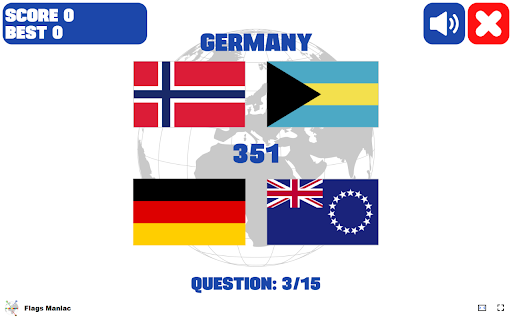 Flags Maniac Game Test your knowledge of world flags! from Chrome web store to be run with OffiDocs Chromium online Flags Maniac Game Test your knowledge of world flags! from Chrome web store to be run with OffiDocs Chromium online