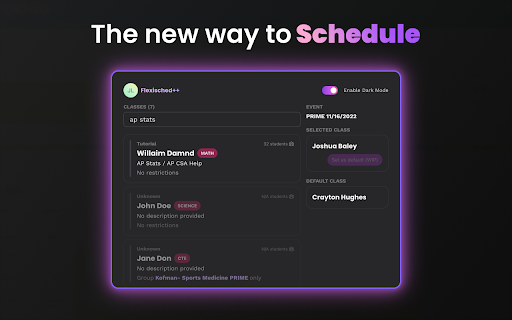 Flexisched++ from Chrome web store to be run with OffiDocs Chromium online Flexisched++ from Chrome web store to be run with OffiDocs Chromium online