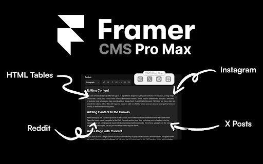 Framer CMS Pro Max from Chrome web store to be run with OffiDocs Chromium online Framer CMS Pro Max from Chrome web store to be run with OffiDocs Chromium online