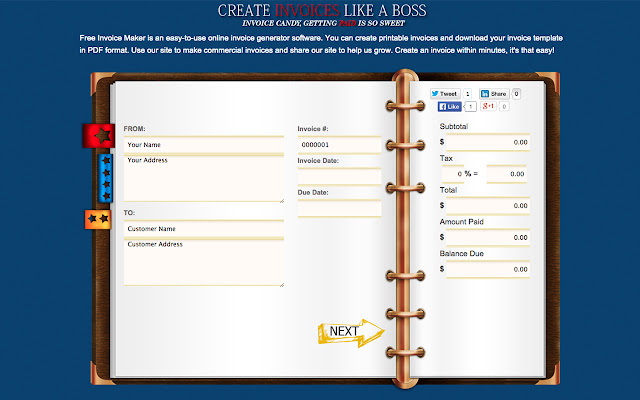 Free Invoice Generator from Chrome web store to be run with OffiDocs Chromium online Free Invoice Generator from Chrome web store to be run with OffiDocs Chromium online