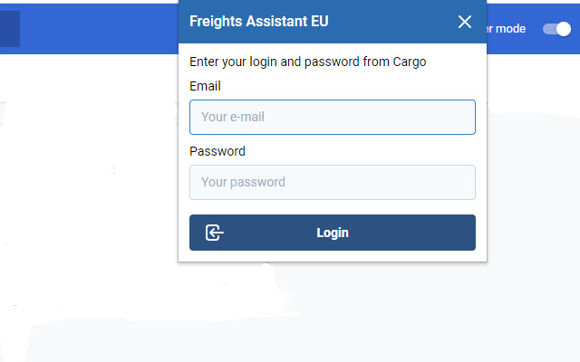 Freights Assistant EU from Chrome web store to be run with OffiDocs Chromium online Freights Assistant EU from Chrome web store to be run with OffiDocs Chromium online