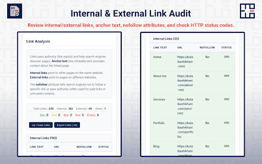 Full SEO Page Analyzer from Chrome web store to be run with OffiDocs Chromium online Full SEO Page Analyzer from Chrome web store to be run with OffiDocs Chromium online