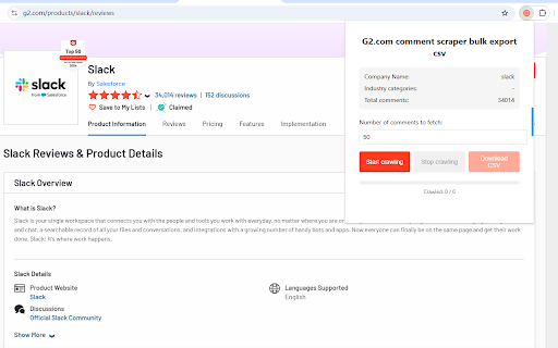 G2.com comment scraper bulk export csv from Chrome web store to be run with OffiDocs Chromium online G2.com comment scraper bulk export csv from Chrome web store to be run with OffiDocs Chromium online