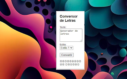 Generador de Letras from Chrome web store to be run with OffiDocs Chromium online Generador de Letras from Chrome web store to be run with OffiDocs Chromium online
