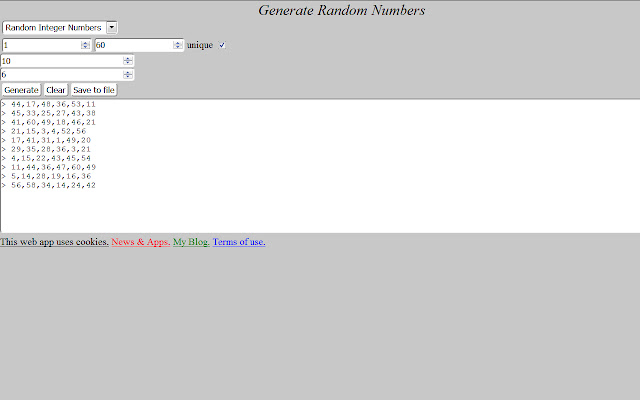 Generate Random Numbers from Chrome web store to be run with OffiDocs Chromium online Generate Random Numbers from Chrome web store to be run with OffiDocs Chromium online