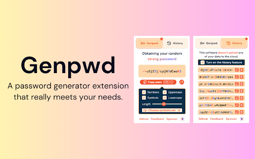 Genpwd | Strong Password Generator from Chrome web store to be run with OffiDocs Chromium online Genpwd | Strong Password Generator from Chrome web store to be run with OffiDocs Chromium online