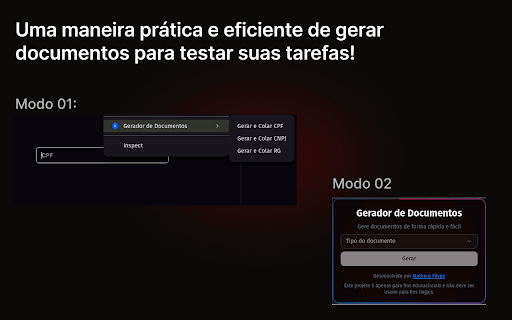 Gerador de Documentos from Chrome web store to be run with OffiDocs Chromium online Gerador de Documentos from Chrome web store to be run with OffiDocs Chromium online