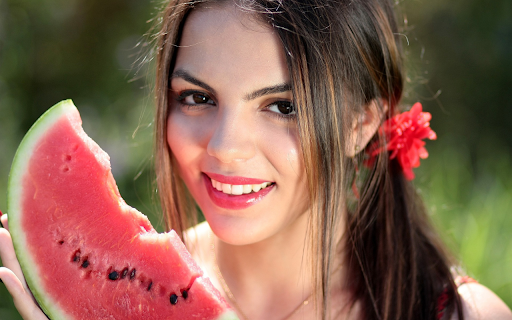 Girl holding a piece of watermelon from Chrome web store to be run with OffiDocs Chromium online Girl holding a piece of watermelon from Chrome web store to be run with OffiDocs Chromium online