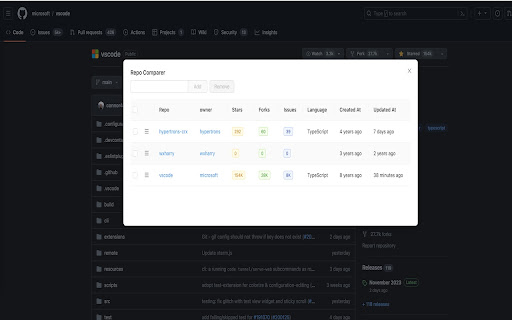 Github repo comparer from Chrome web store to be run with OffiDocs Chromium online Github repo comparer from Chrome web store to be run with OffiDocs Chromium online