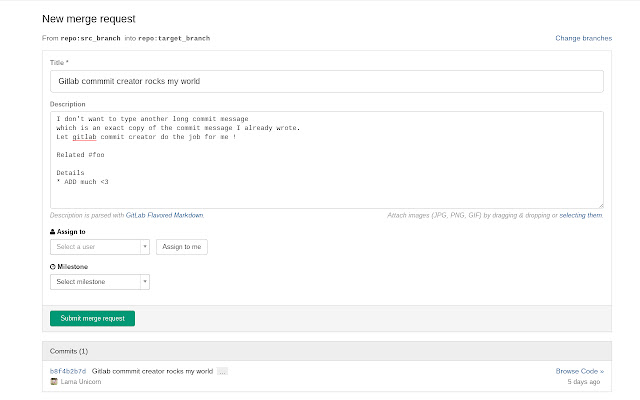 Gitlab commit creator from Chrome web store to be run with OffiDocs Chromium online Gitlab commit creator from Chrome web store to be run with OffiDocs Chromium online