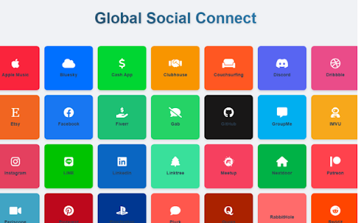 Global Social Connect from Chrome web store to be run with OffiDocs Chromium online Global Social Connect from Chrome web store to be run with OffiDocs Chromium online
