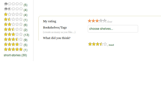 Goodreads Half Stars and Rating Tags from Chrome web store to be run with OffiDocs Chromium online Goodreads Half Stars and Rating Tags from Chrome web store to be run with OffiDocs Chromium online