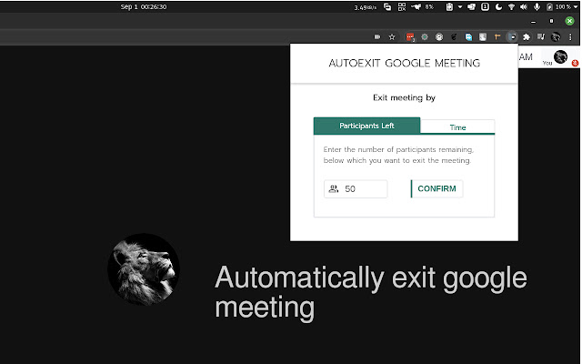 Google Meet AutoExit from Chrome web store to be run with OffiDocs Chromium online Google Meet AutoExit from Chrome web store to be run with OffiDocs Chromium online