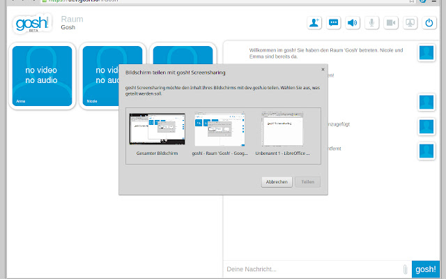 gosh! Screensharing from Chrome web store to be run with OffiDocs Chromium online gosh! Screensharing from Chrome web store to be run with OffiDocs Chromium online