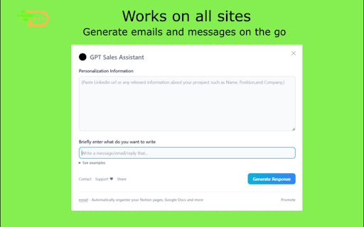 GPT Sales Assistant from Chrome web store to be run with OffiDocs Chromium online GPT Sales Assistant from Chrome web store to be run with OffiDocs Chromium online