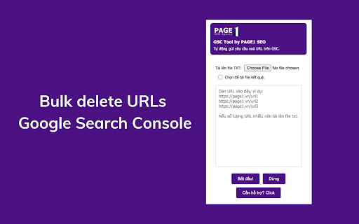 GSC Tool by PAGE1.vn from Chrome web store to be run with OffiDocs Chromium online GSC Tool by PAGE1.vn from Chrome web store to be run with OffiDocs Chromium online