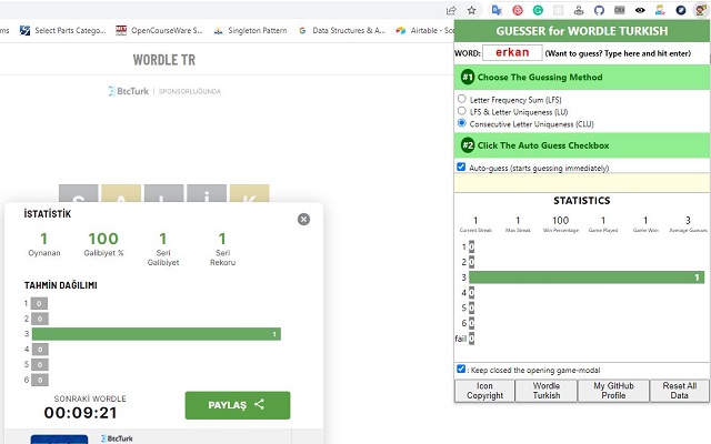 Guesser for Wordle Turkish from Chrome web store to be run with OffiDocs Chromium online Guesser for Wordle Turkish from Chrome web store to be run with OffiDocs Chromium online