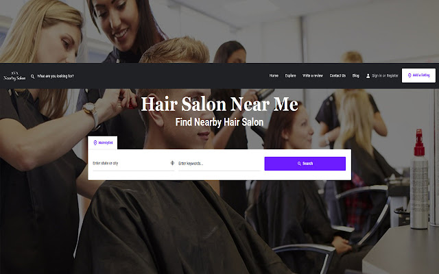 Hair Salons Near Me from Chrome web store to be run with OffiDocs Chromium online Hair Salons Near Me from Chrome web store to be run with OffiDocs Chromium online