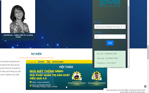 Học Viện Tư Vấn Đào Tạo PMS from Chrome web store to be run with OffiDocs Chromium online Học Viện Tư Vấn Đào Tạo PMS from Chrome web store to be run with OffiDocs Chromium online