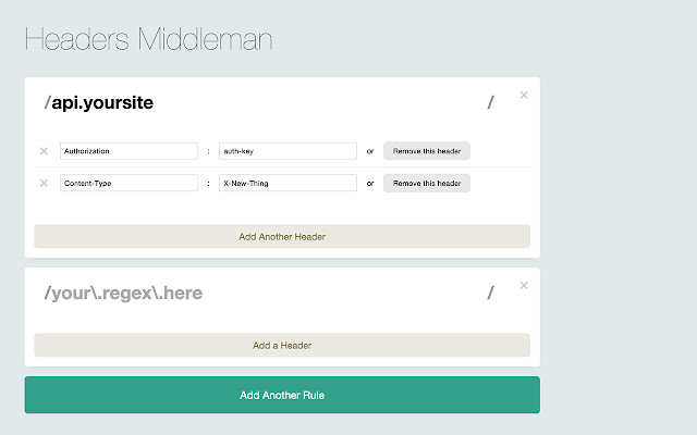 Headers Middleman from Chrome web store to be run with OffiDocs Chromium online Headers Middleman from Chrome web store to be run with OffiDocs Chromium online