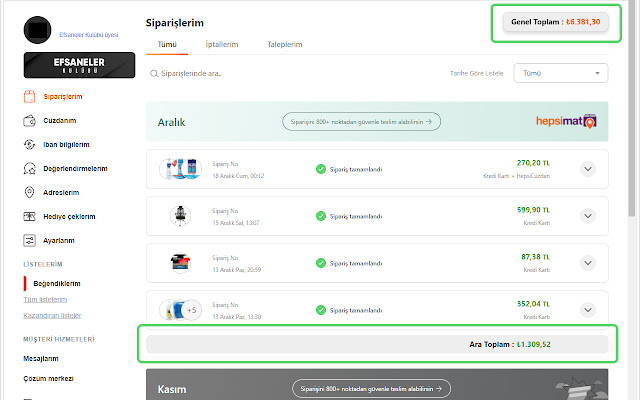 Hepsiburada.com Tüm Siparişler Toplamı from Chrome web store to be run with OffiDocs Chromium online Hepsiburada.com Tüm Siparişler Toplamı from Chrome web store to be run with OffiDocs Chromium online