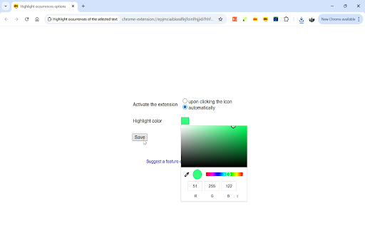 Highlight occurrences of the selected text from Chrome web store to be run with OffiDocs Chromium online Highlight occurrences of the selected text from Chrome web store to be run with OffiDocs Chromium online