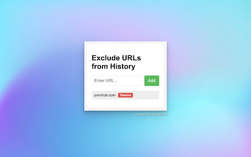 History Hider from Chrome web store to be run with OffiDocs Chromium online History Hider from Chrome web store to be run with OffiDocs Chromium online