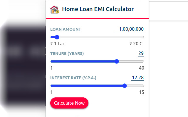 Home Loan EMI Calculator from Chrome web store to be run with OffiDocs Chromium online Home Loan EMI Calculator from Chrome web store to be run with OffiDocs Chromium online