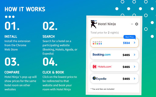 Hotel Ninja from Chrome web store to be run with OffiDocs Chromium online Hotel Ninja from Chrome web store to be run with OffiDocs Chromium online