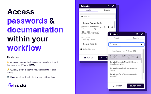 Hudu Chrome Extension from Chrome web store to be run with OffiDocs Chromium online Hudu Chrome Extension from Chrome web store to be run with OffiDocs Chromium online