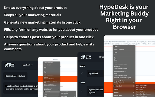 HypeDesk from Chrome web store to be run with OffiDocs Chromium online HypeDesk from Chrome web store to be run with OffiDocs Chromium online