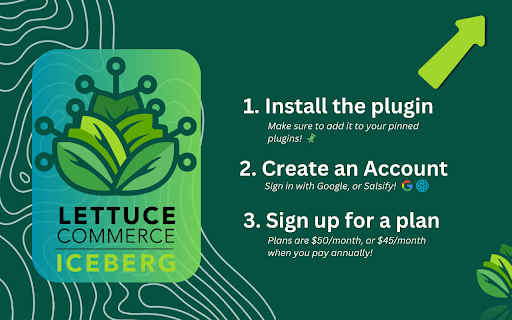 Iceberg, by Lettuce Commerce from Chrome web store to be run with OffiDocs Chromium online Iceberg, by Lettuce Commerce from Chrome web store to be run with OffiDocs Chromium online