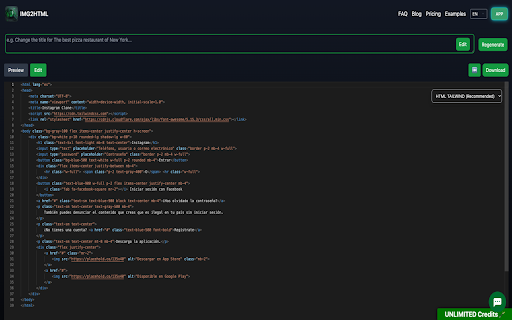 IMG2HTML: Screenshot Capture to code from Chrome web store to be run with OffiDocs Chromium online IMG2HTML: Screenshot Capture to code from Chrome web store to be run with OffiDocs Chromium online
