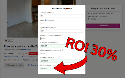 InBest Calculadora rentabilidad alquiler from Chrome web store to be run with OffiDocs Chromium online InBest Calculadora rentabilidad alquiler from Chrome web store to be run with OffiDocs Chromium online
